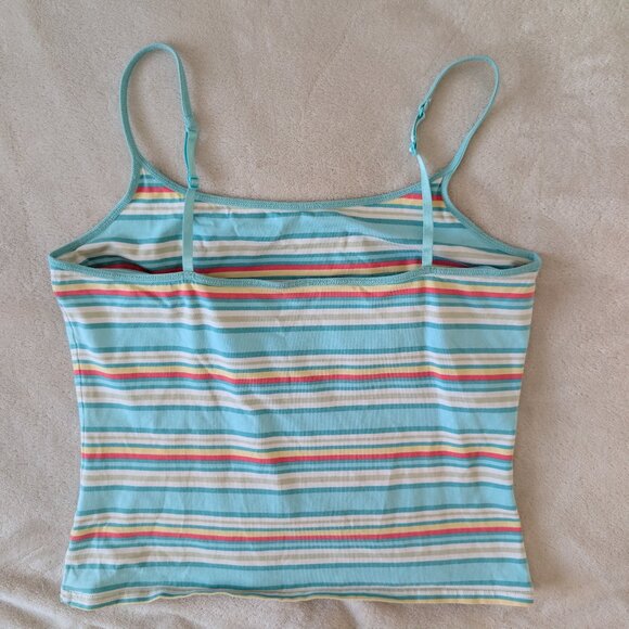 3/$30 Striped cotton tank with built in bra - Picture 3 of 5
